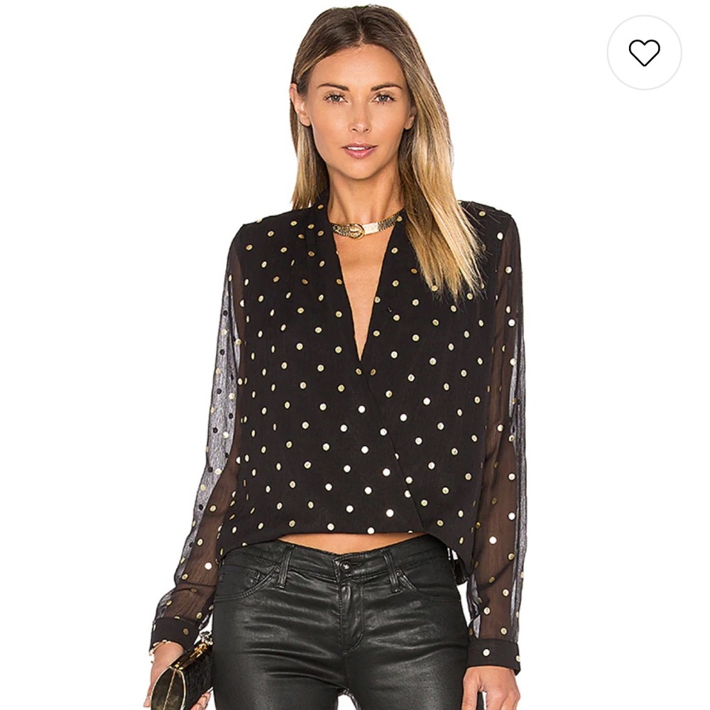 Lovers + Friends Whisper Top in Gold Dot